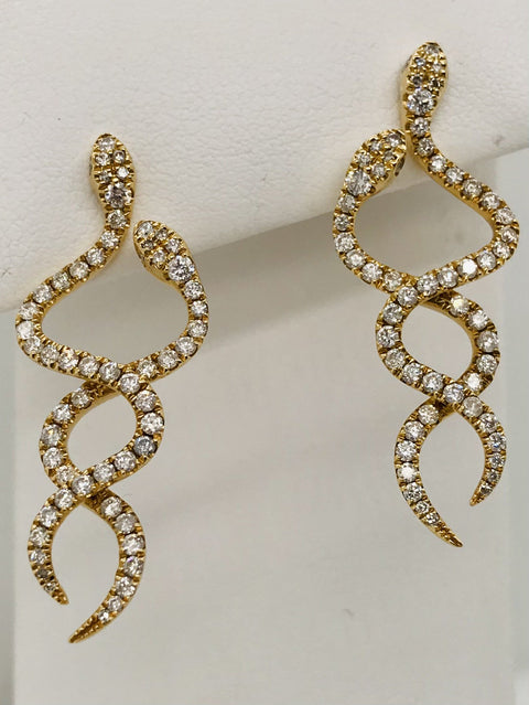 Getana Snake Earrings Style ER-DIA-15288-YG