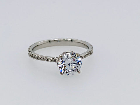 Simon G 18K white gold engagement ring