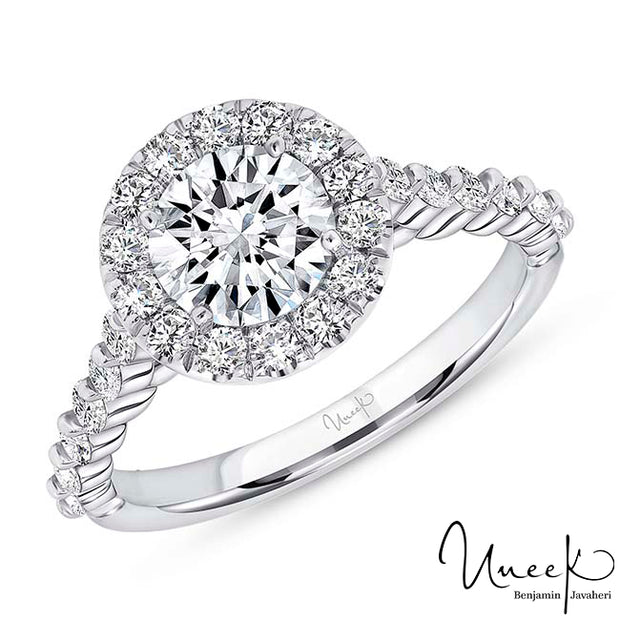 Uneek Us Collection Engagement Ring, in 14K White Gold Style SWUS017RDCW-6.5RDV2