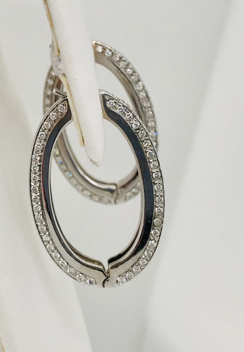 Boutique Selection Diamond Hoop Earrings