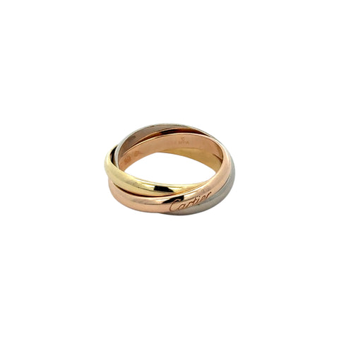 Est Cartier Gent's Trinity Ring 18K Tricolor Gold, size 59