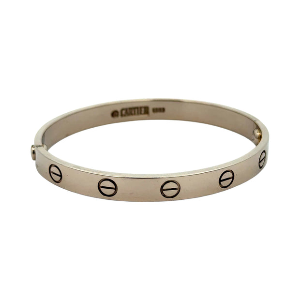 Est Cartier Love Bracelet 18K White Gold, Size 16