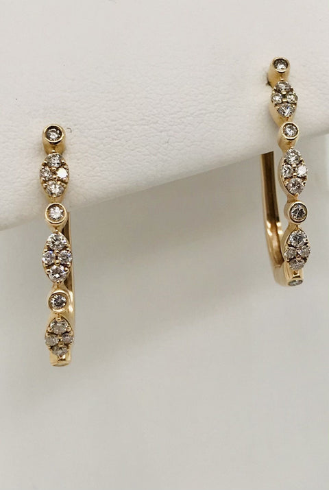 Boutique Selection Diamond Hoop Earrings