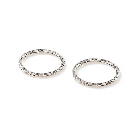 John Hardy Essentials Silver Medium Hoop Earrings