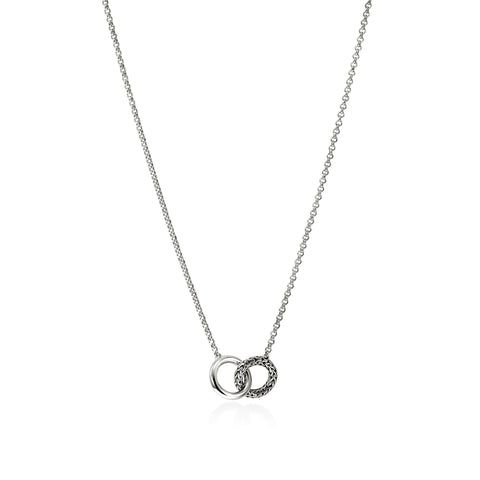 John Hardy Essentials Silver Mini Rolo Chain Interlinking Necklace