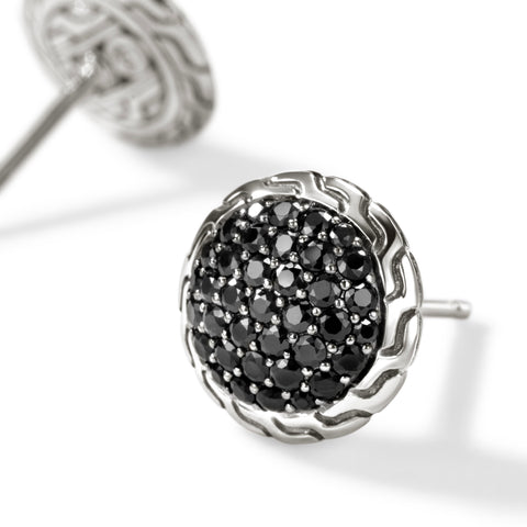 John Hardy Essentials Silver Studs with Black Sapphire