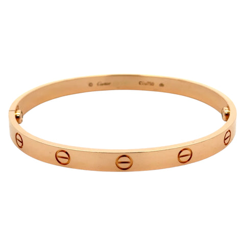 Est Cartier Love Bracelet 18K Rose Gold, Size 17