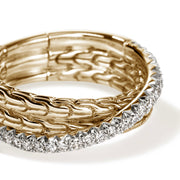 John Hardy Essentials 14K Crossover Ring with Diamonds