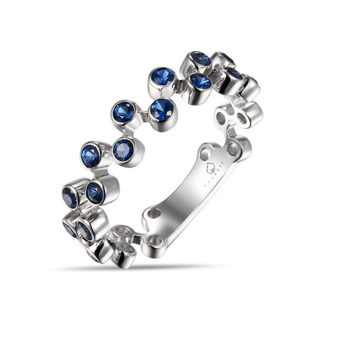 Luvente 14K white gold ring with sapphires