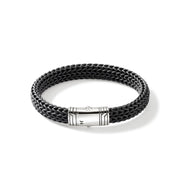 John Hardy Icon Extension Silver 10mm Black Rubber Bracelet