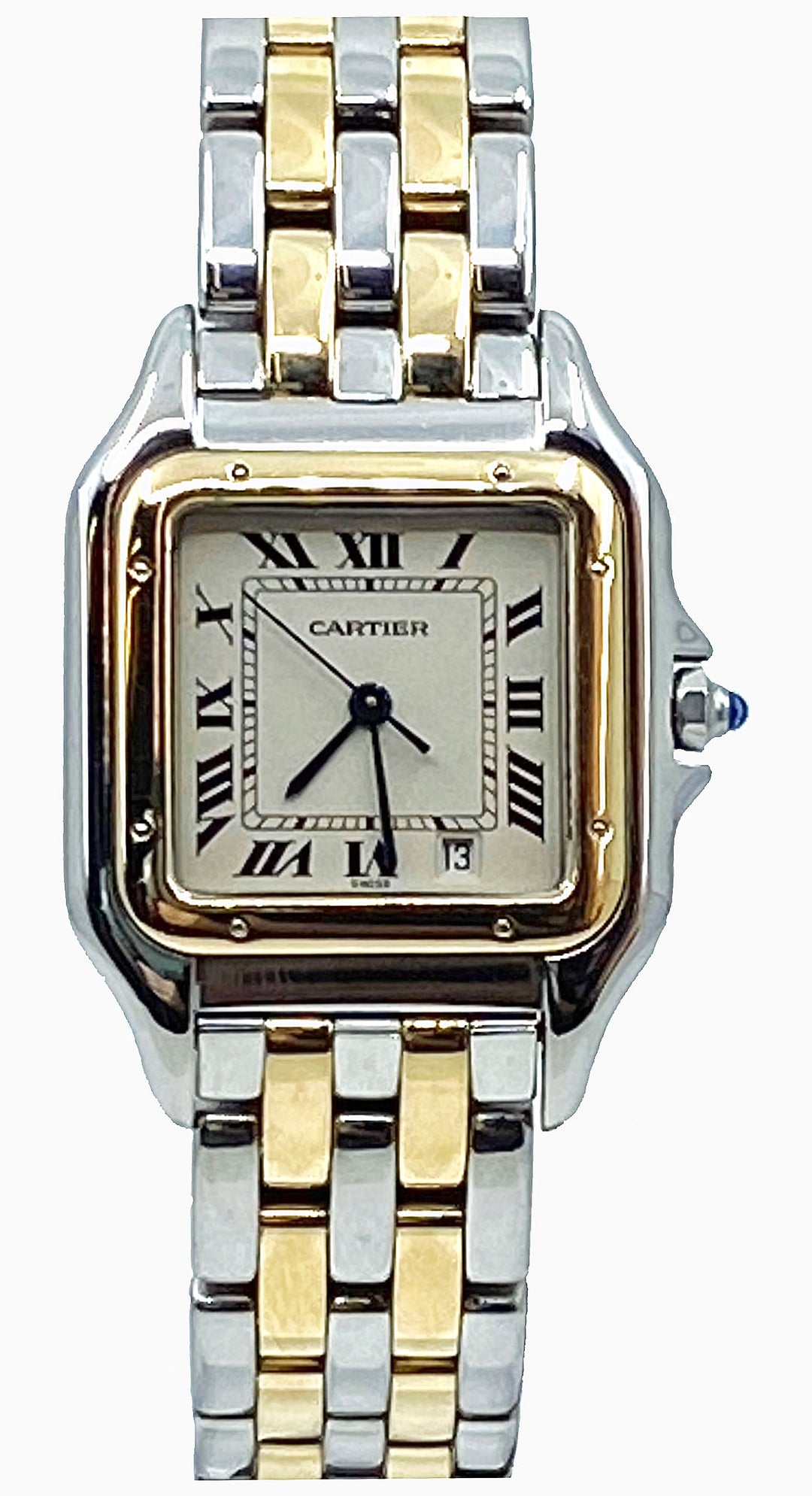 美品MC L – It Shall Be Cartier Panthere Midsize 187949 Three Row Steel & Yellow Gold