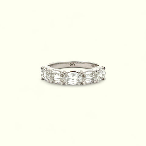 Christopher Designs 5 Oval Diamonds on 14k White Gold Band