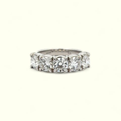 Christopher Designs 5 Round Diamonds on 14k White Gold Band