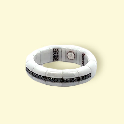 Demeglio White Ceramic Ring w/