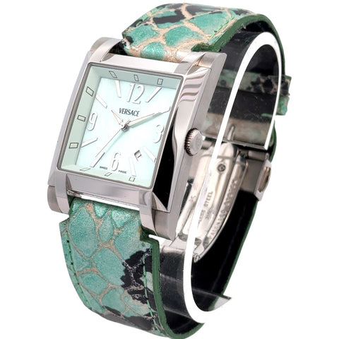 Versace MOP Mother of Peral Dial Tank Style Watch
