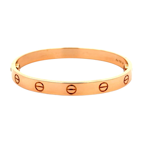 Est Cartier Love Bracelet 18K Rose Gold, Size 16