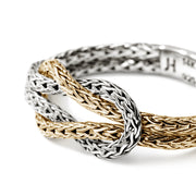 John Hardy Love Knot 14K Gold and Silver Chain Ring