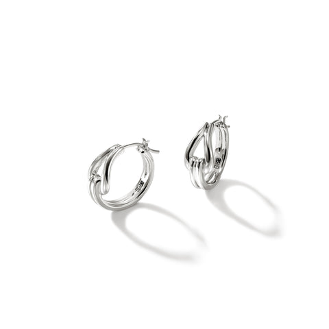 John Hardy Surf Silver Small Hoop Earrings