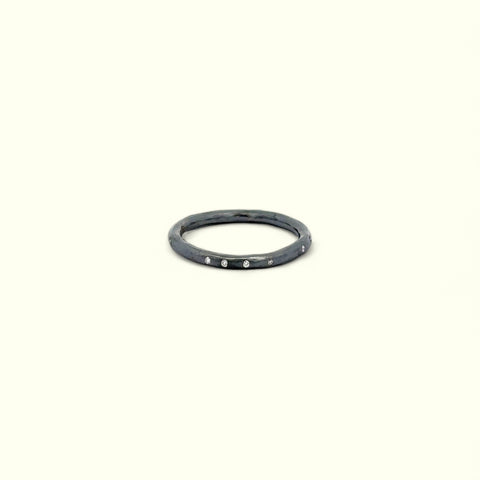 Lika Behar Hammered Band with Diamond Accent