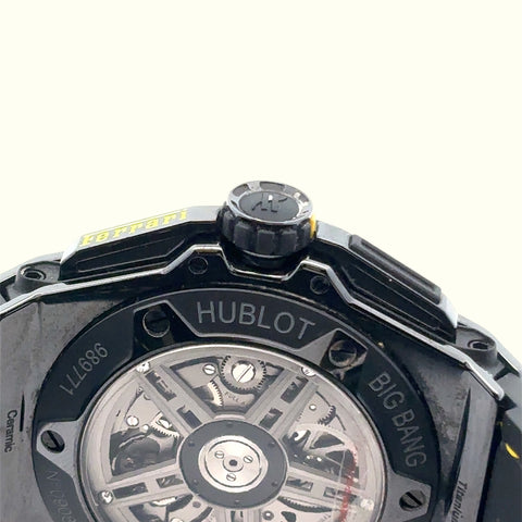 Hublot Limited Black Carbon Skeleton Yellow Dial 45mm ref 401.CQ.0129.VR