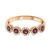 Roman + Jules 14K Rose Gold Diamond and Ruby Ring Style MR912-1