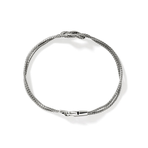 John Hardy Love Knot Silver 1.8 mm Chain Double Row Bracelet