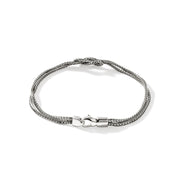 John Hardy Love Knot Silver 1.8 mm Chain Double Row Bracelet