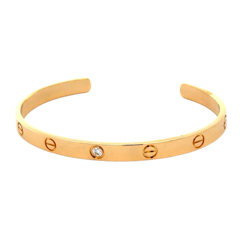 Est Cartier Cuff Love Bracelet Rose Gold, Size 18