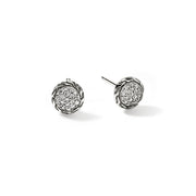 John Hardy Essentials Silver Studs with Diamonds