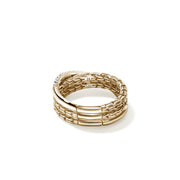 John Hardy Essentials 14K Crossover Ring with Diamonds