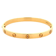 Est Cartier Love Bracelet 18K Yellow Gold, Size 18