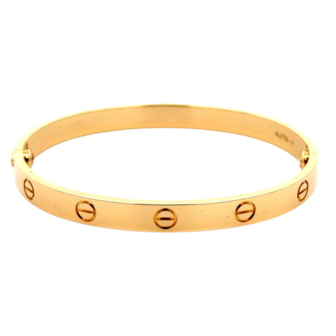 Est Cartier Love Bracelet 18K Yellow Gold, Size 18