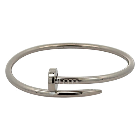 Est Cartier Juste Un Clou Bracelet 18K White Gold, size 17