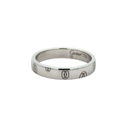 Est Cartier Logo De Cartier 18K White Gold Mini Happy Birthday Ring, size 59