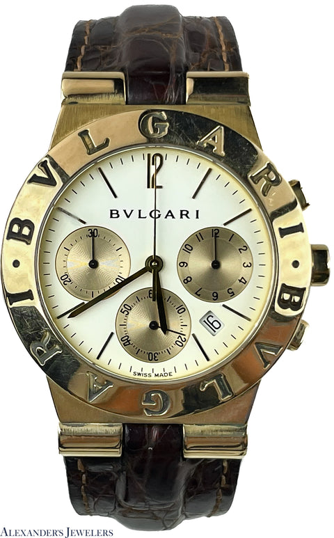 Bvlgari Diagono Chronograph 18K Yellow Gold Reference CH 35 G