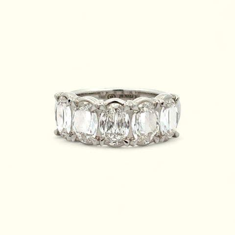 Christopher Designs 5 Oval Cut Diamonds on 14k White Gold Band