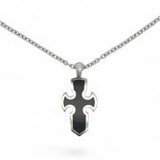 Gavello 18kwg Onyx Cross Pendant