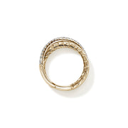 John Hardy Essentials 14K Crossover Ring with Diamonds