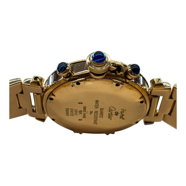 Est Cartier De Pasha Chronograph Timepiece 18k Gold