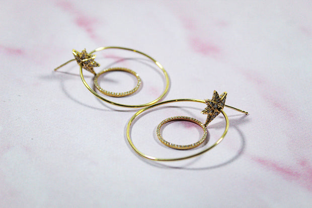 Getana 14K Yellow Gold Earrings Style ER-DIA-13387-YG