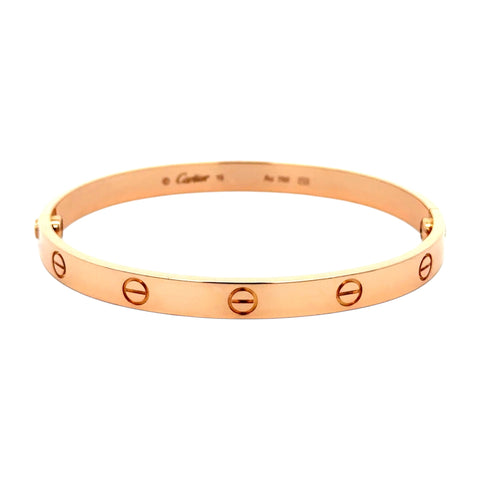 Est Cartier Love Bracelet Bracelet 18K Rose Gold, Size 19