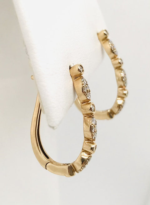 Boutique Selection Diamond Hoop Earrings