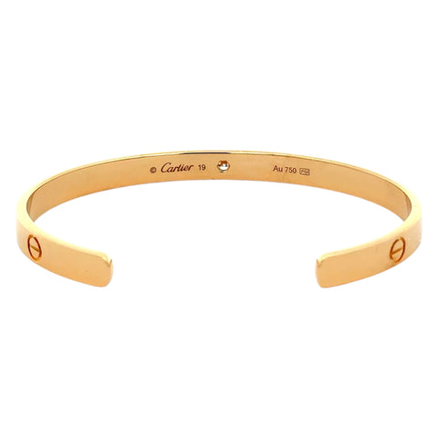 Est Cartier Cuff Love Bracelet Rose Gold, Size 18