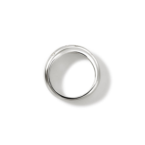 John Hardy Surf Silver Scattered Diamond Ring