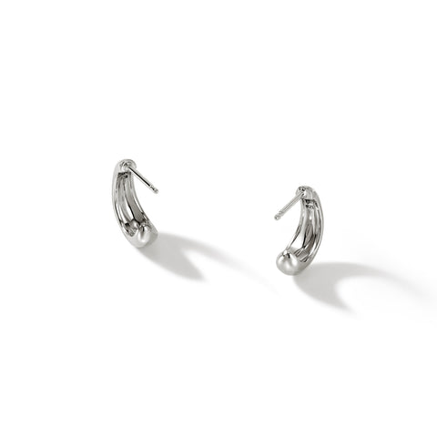 John Hardy Surf Scattered Diamond Small Hoop Earrings