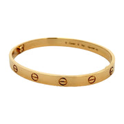 Est Cartier Love Bracelet 18K Yellow Gold, size 18