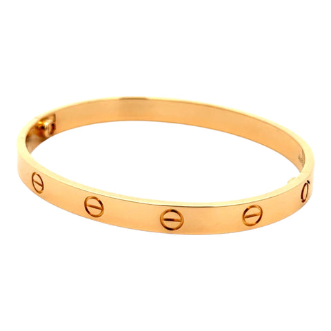 Est Cartier Love Bracelet 18K Yellow Gold, Size 18