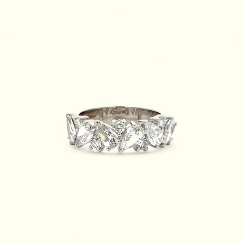 Christopher Designs 6 Pear Cut Diamonds on 14k White Gold Band