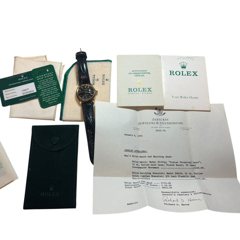 Rolex Oyster Perpetual Date 14kyg ref 1503/7 FULL SET