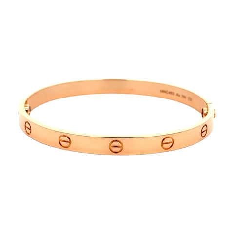 Est Cartier Love Bracelet Bracelet 18K Rose Gold, Size 19